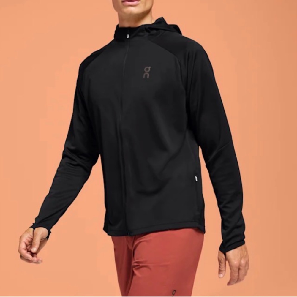 On Running Black Full-Zip Hooded Performance Jacket